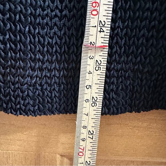 Vtg 90s Black Open Knit Button-up Cardigan Old Money Coastal Grandmother - Large - Picture 8 of 11